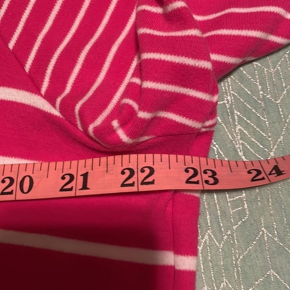 KIM Rogers Perfectly Soft XL vibrant pink and white striped T-shirt Comfy - Picture 7 of 10